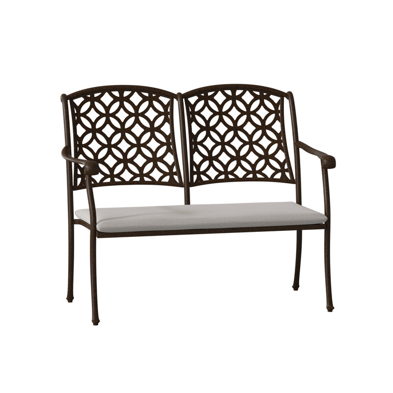 Banc de jardin aluminium Casa, Brun châtaigne, Impact Vapor gris Sunbrella®