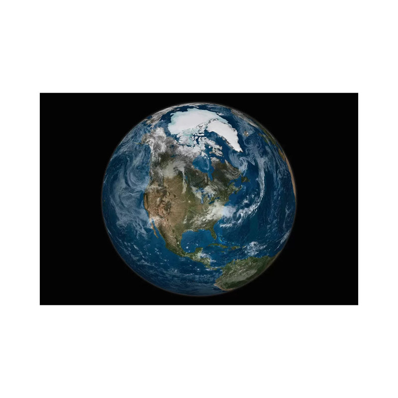 A View Of The Earth With The Full Arctic Region Visible by Stocktrek Images - Wrapped Canvas Print, 152.5 cm H x 101.5 cm W