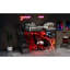 Lit mezzanine double pleine grandeur noir avec poste de travail, garde-robe et coin-repas