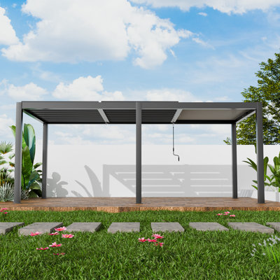 Metal Pergola with Independent Adjustable Louver Roof