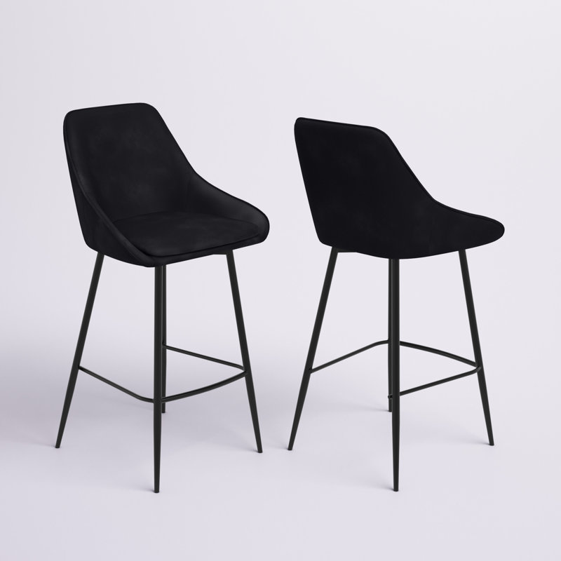 Tabouret Layken, Tabouret de comptoir (siège d'une hauteur de 26 p, Noir