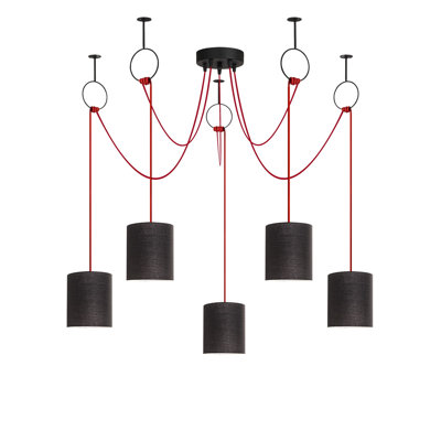 Luminaire suspendu tambour 5 lumières Shayaan