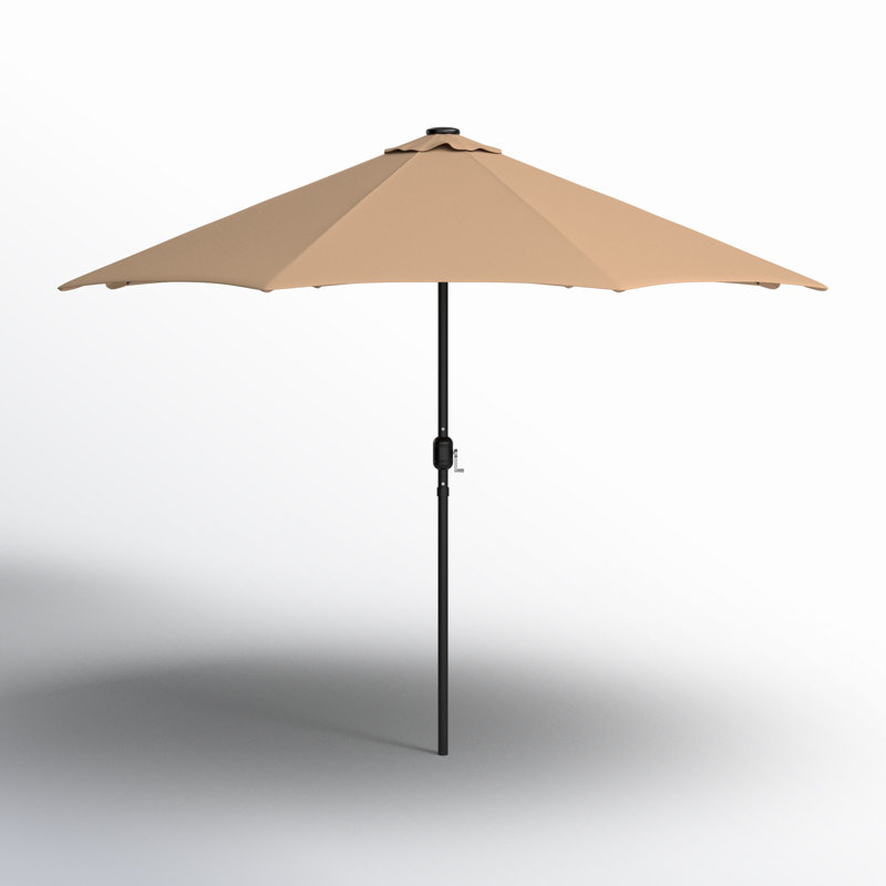 Yolanda 9' x 9' Lighted Market Umbrella, Tan