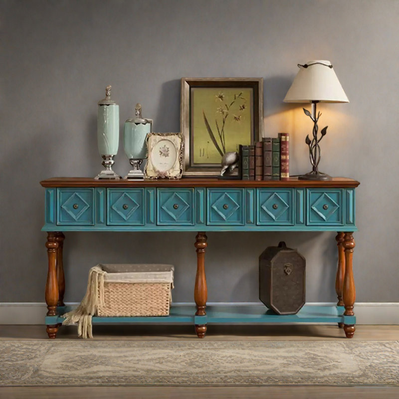 Console American Retro, Brun/bleu