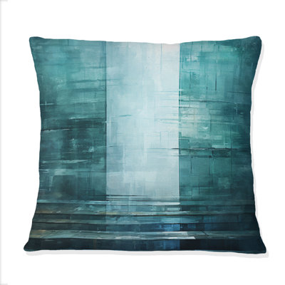 Door To The Other Side Turquoise Riverside - Abstract Collages Printed Throw Pillow