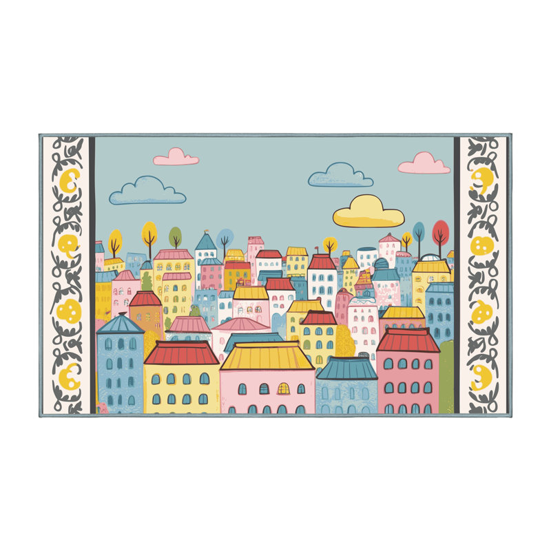Harriet Bee City Scape Rug, Rectangle 2' x 3'