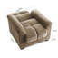 Kate 1 Seater Accent Chairs with Storage in Velvety Brown Fabric