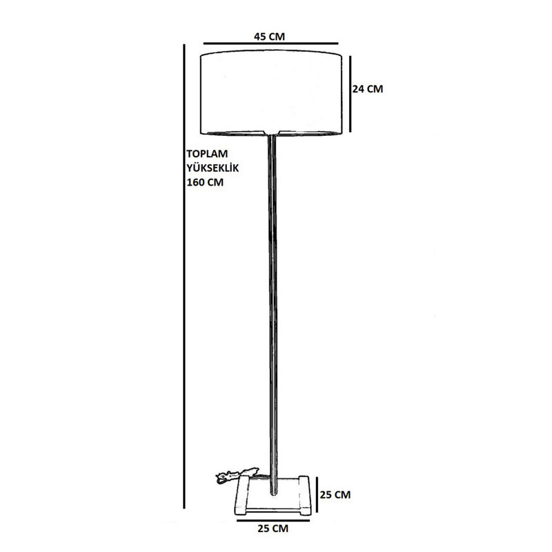 Lampe sur pied 65 ", Beige