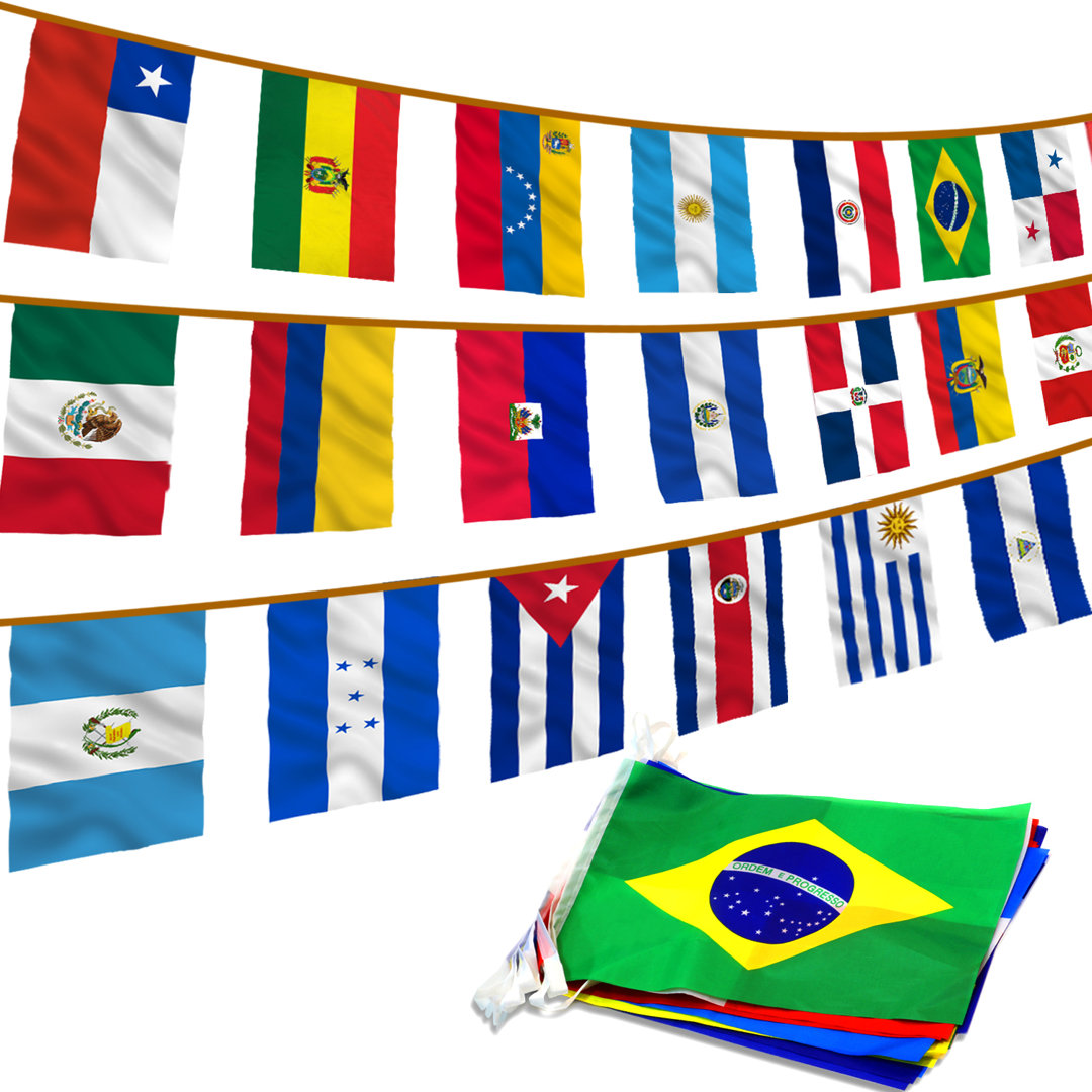 Latin America 23 Countries String Flags Latino Flag Banners 32 Ft 23 Flags Trinx