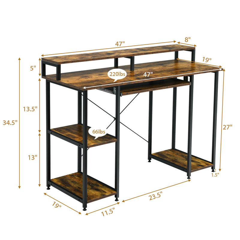 Speake Metal Base Computer Table