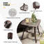  Ensemble de chaises berçantes pivotantes pour l'extérieur en osier 5 pièces avec table d'appoint et coussins-151715093
