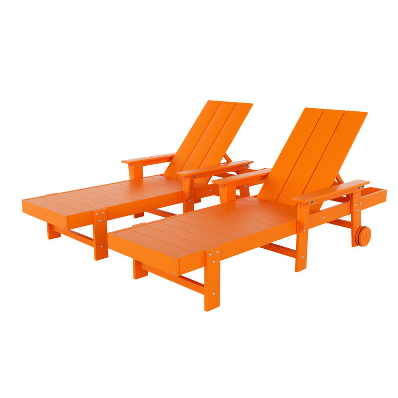 Joubert Outdoor Chaise Lounge Set, Orange