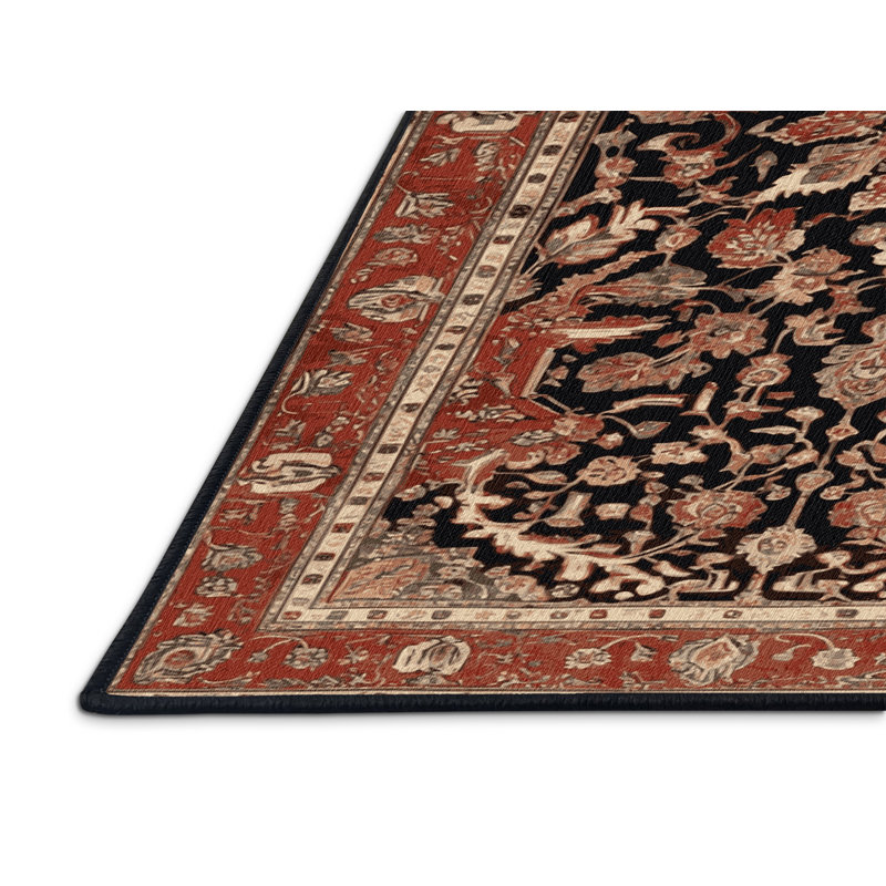 Tapis brun lavable à la machine, Carré 7 pi