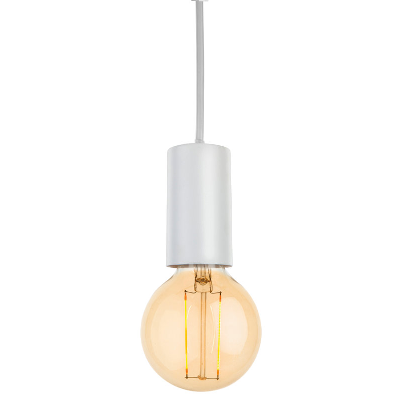 1 - Light Bulb Pendant, White