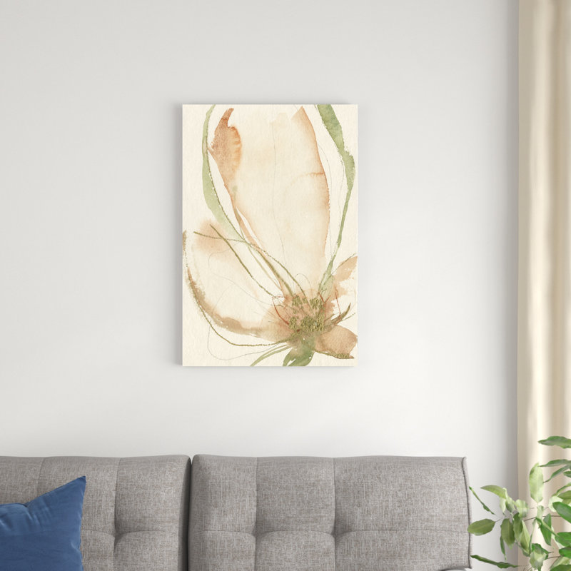 «Petal Sketches I» par Jennifer Goldberger - peinture sur toile tendue, H 30 po x l 20 po