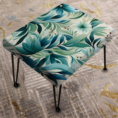 Oceanic Foliage Botanical Pattern - Tropical Rectangle Ottoman