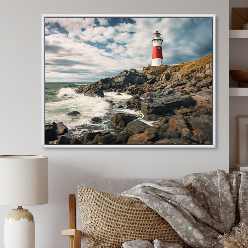 Phare de l'est du Canada II, H 12 po x l 20 po x P 1 po, Blanc