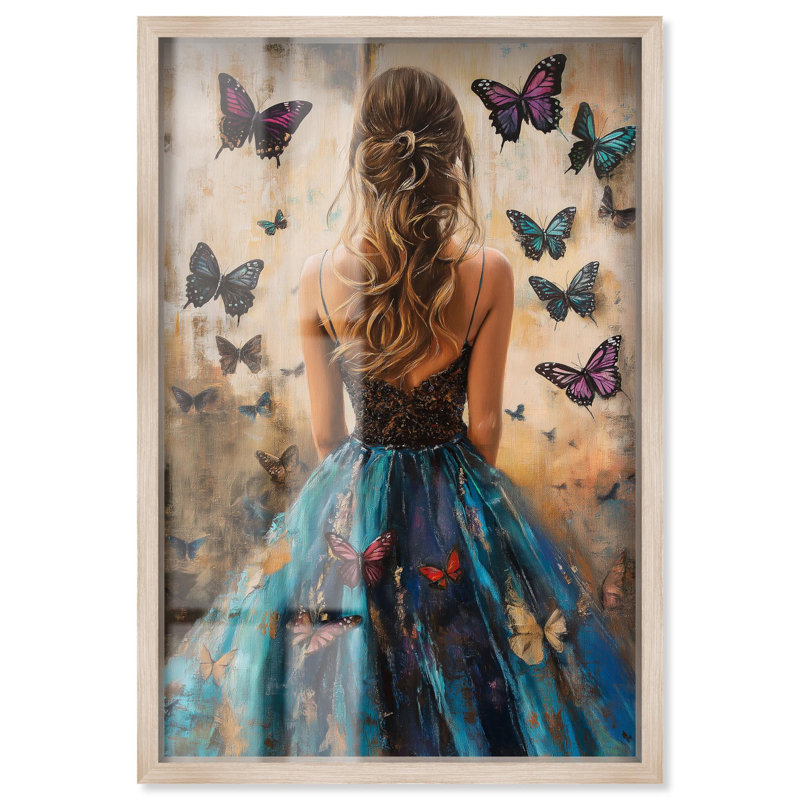 Décoration murale tendance Gossamer Gown Shadowbox par Art Remedy, H 16 po x l 11 po, Crème, crème
