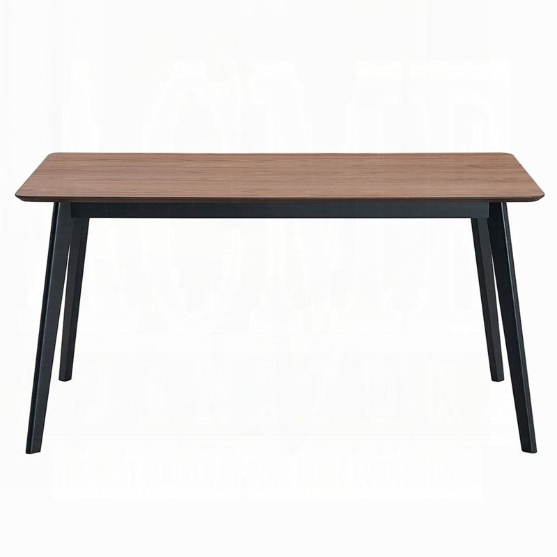 Table de salle à manger contemporaine en bois noir et noyer 1 pièce