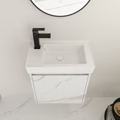 Meuble-lavabo mural 20 po avec lavabo en céramique