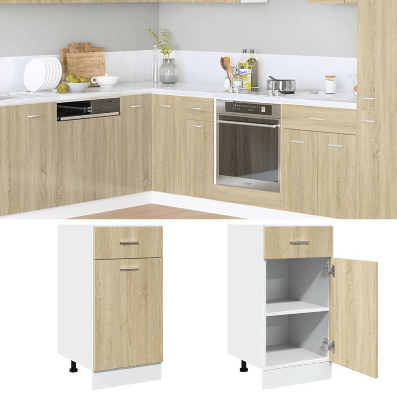 Royer Drawer Bottom Cabinet Lyon 40x46x81.5 cm Engineered Wood, Sonoma Oak