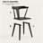 Black Solid Wood Dining Arm Chairs With Curved Back