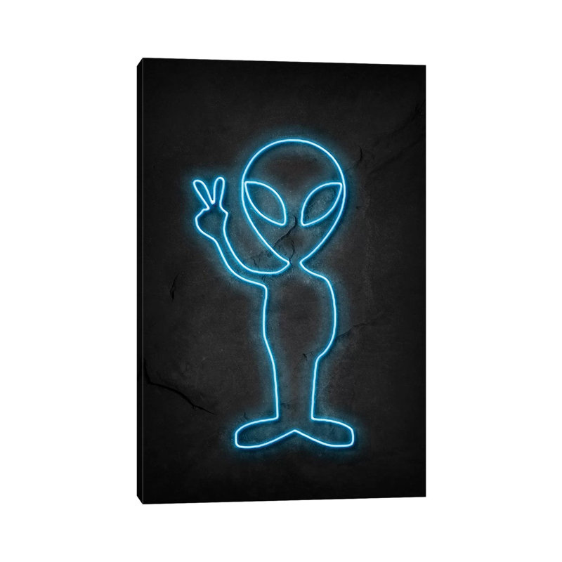 Alien - impression d'art graphique, Toile tendue, Pas de tapis, H 26 po x l 18 po x 1,5 po