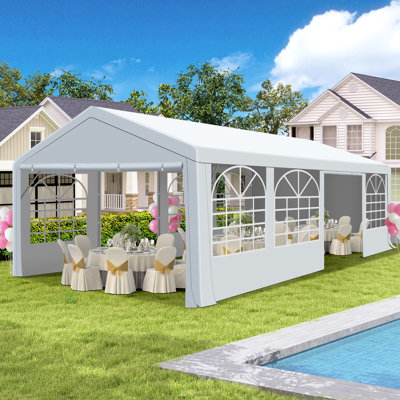 13 ft x 26 ft Outdoor Galvanized Steel Party Tent - Heavy Duty Removable Sidewall Wedding Tent