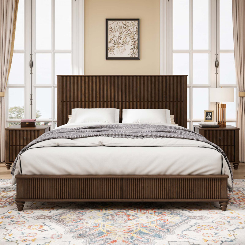 Ensemble de chambre à coucher 3 pièces avec lit et 2 tables de chevet