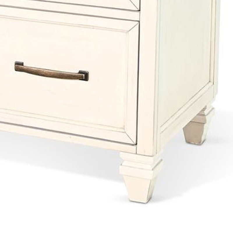 Casey File Cabinet With 3 Drawers, White Brown Mahogany Mindy Wood
