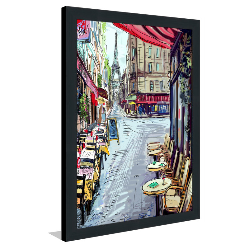 « restaurants to eiffel », impression encadrée, H 51,5 po x l 35,5 po x P 0,75 po