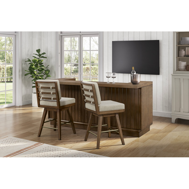 Tabouret de comptoir pivotant Latte (ensemble de 2), Marron clair