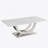 50.4 Inch Modern Rectangular Coffee Table,Marble Pattern MDF Top ,Silver Stainless Steel Base.