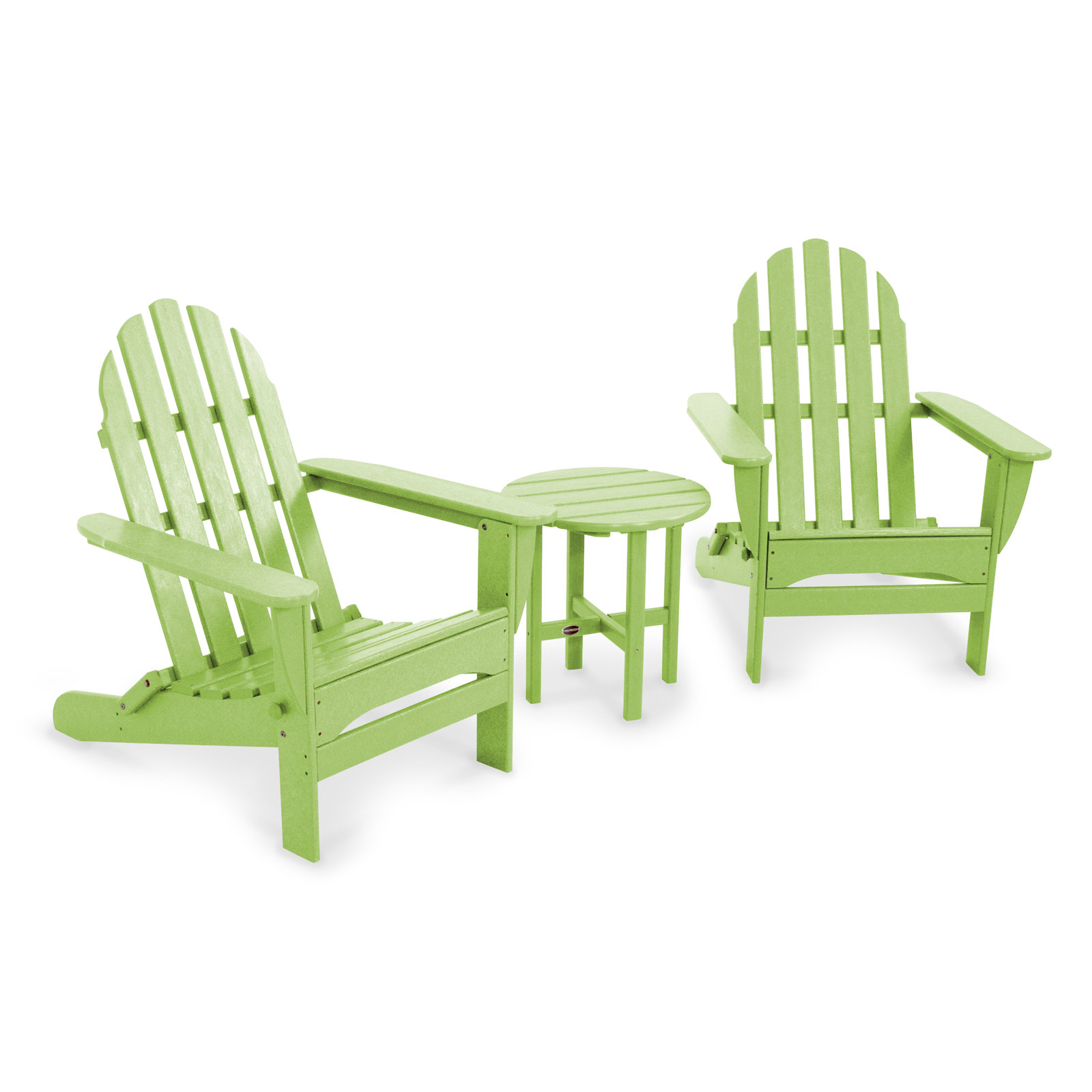 POLYWOOD® Classic Adirondack 2-Person Patio Seating Group, Lime