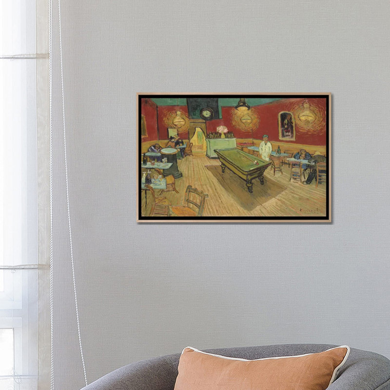 'The Night Café, 1888' by Vincent Van Gogh- Painting Print on Canvas, 101.6 cm H x 152.4 cm W x 4.445 cm D