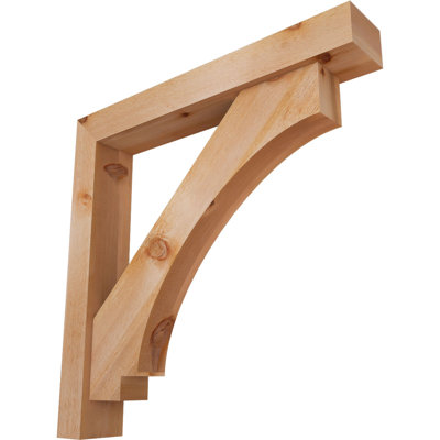 6"W x 38"D x 38"H Imperial Block Rough Sawn Bracket w/ Offset Brace, Western Red Cedar