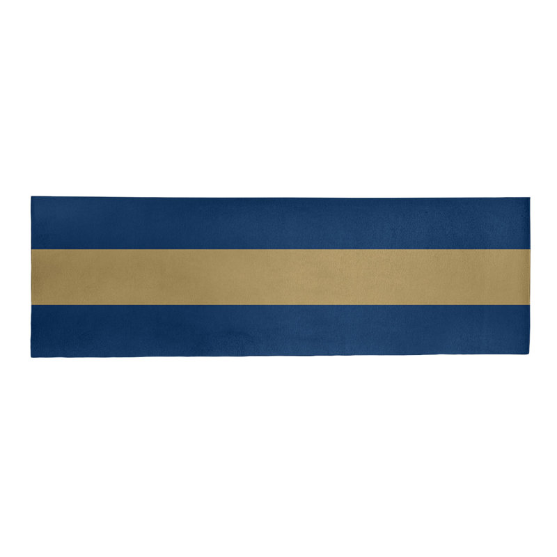 Tapis à rayures bleu marine/doré, Tapis de couloir 2 pi 6 po x 8 pi