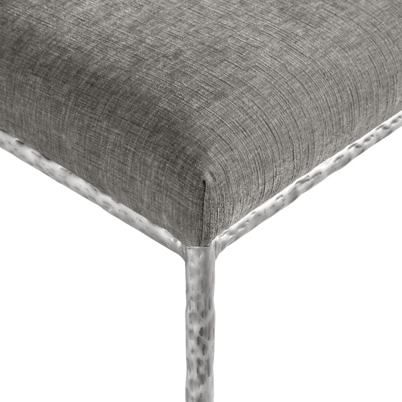 Chaise d'appoint en chenille Reeves, Tissu gris chenille, Argent brossé