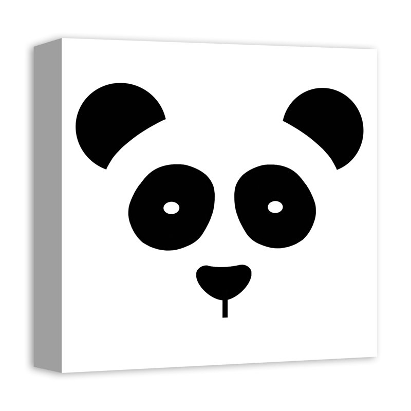 « panda visage », art ami Marko, Toile tendue, H 12 po x l 12 po x P 1,25 po