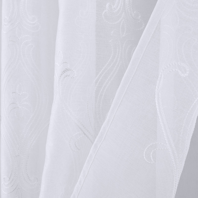 Panneau de rideau transparent brodé Sieme, L 54 po x L 95 po, Blanc