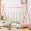 Lit plateforme simple en métal avec structure triangulaire, lit-438446752