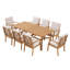 Ensemble de salle à manger d'extérieur en bois massif d'eucalyptus pour 8 personnes-861812873