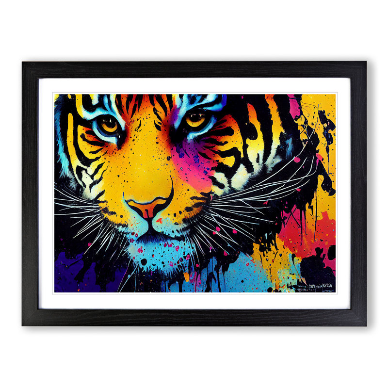 Tiger Splash Vol.5 Abstract - Single Picture Frame Print, Black Framed, 34cm H x 46cm W x 2cm D