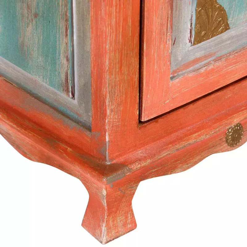 Paddington 40cm W Solid Wood Bedside Table, Orange