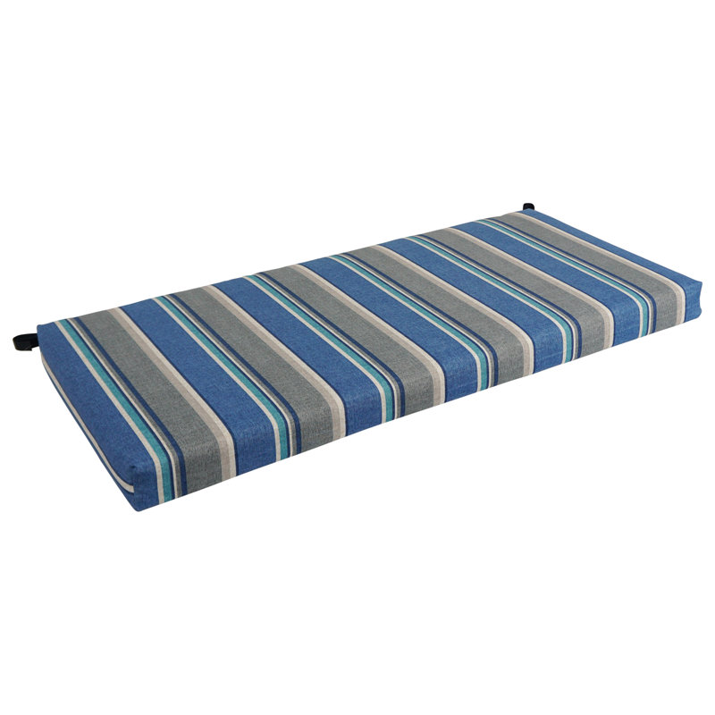 Outdoor 3'' Bench Seat Cushion, Gray/Blue, 42" W x 19" D