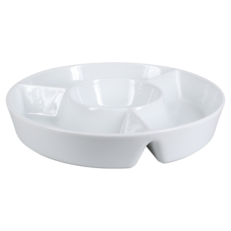 BIA Cordon Bleu 4 Section Round Porcelain Chip n' Dip