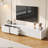 Luxury Fluted TV Stand For Tvs Up To 85", Faux Marble Tabletop Media Console With 4 Drawers, Curved Profile Design, Modern Entertainment Center With Gold Base For Living Room, TV Stand-152296453