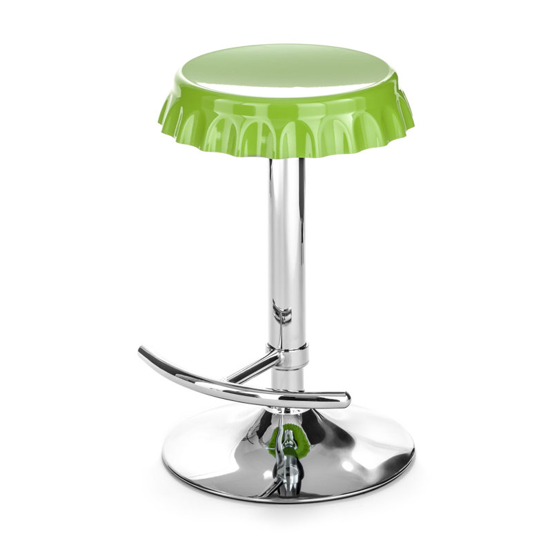 Swivel Adjustable Height Counter Stool with Metal Frame, Green