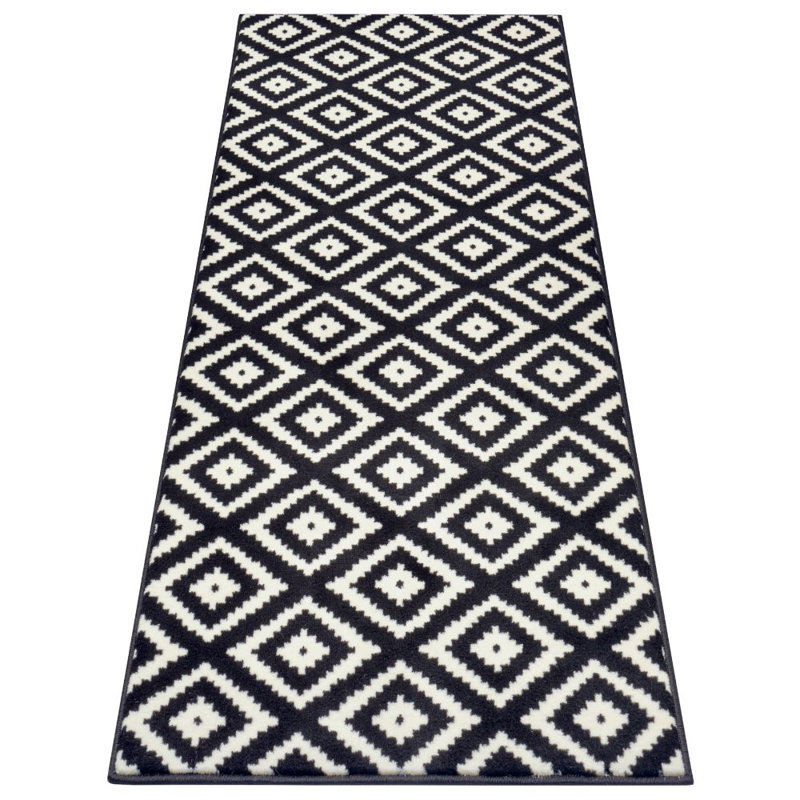 Flatweave Black/Cream Rug, Rectangle 200cm x 290cm