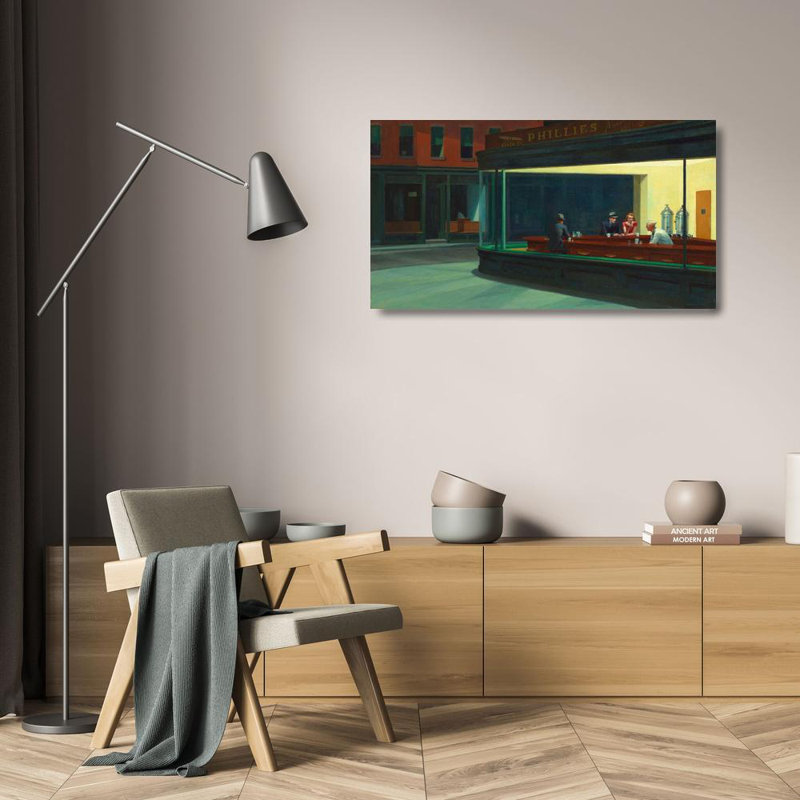Art sur toile tendue, Winston Porter Hopper, Edward Gallery: Nighthawks, H 15 po x l 24 po